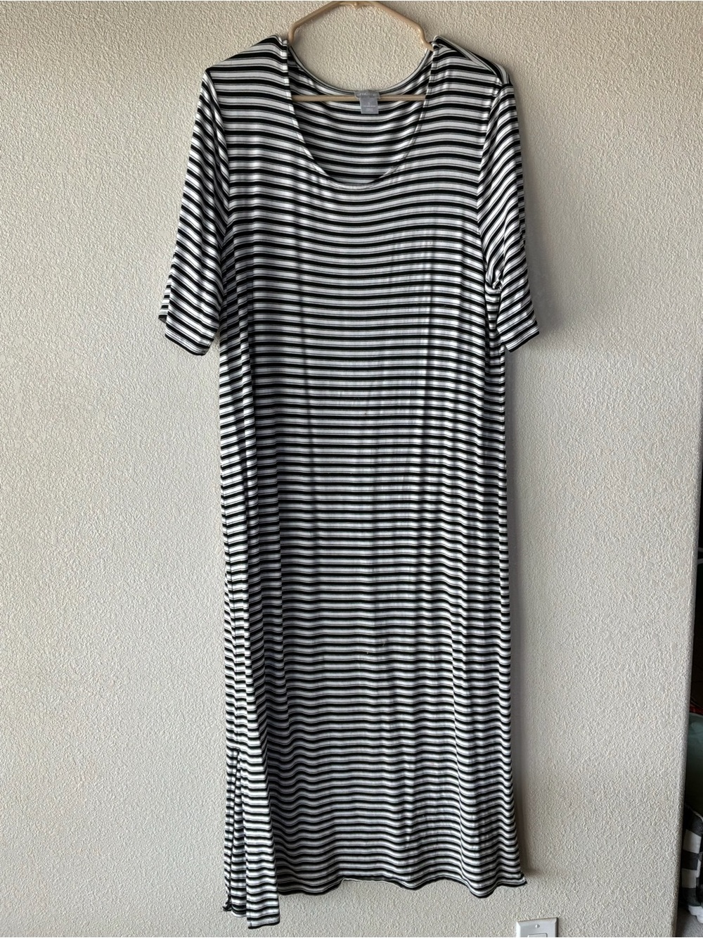 Chico's Black and White Striped Maxi Dress